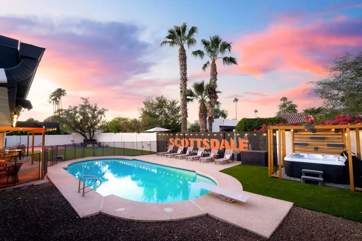 Private Scottsdale pool at The Sunkiss waiting for the next group getaway